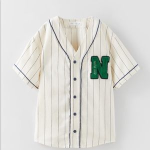 COPY - ZARA CHENILLE PATCH BASEBALL JERSEY